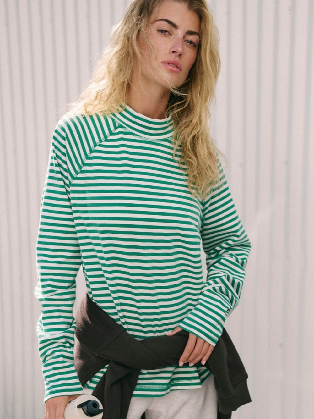 Free People - FP Movement "Restoration" Striped Mock Neck, S